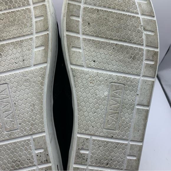 SALVIA black fabric platform loafers KERN COW SUEDE snake print size EU 40 US 9 - Picture 11 of 11